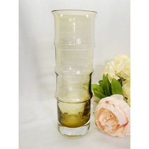 Mid- Century ASEDA vase yellow bamboo shaped vase , Sweden